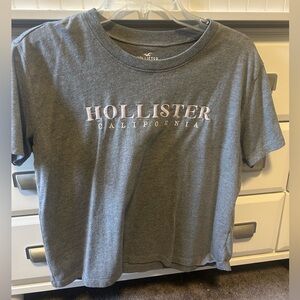 grey hollister boxy crop